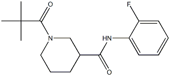 1-(2,2-dimethylpropanoyl)-N-(2-fluorophenyl)piperidine-3-carboxamide 结构式