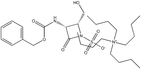 (3R,4R)-3-benzyloxycarbonylamino-4-hydroxymethyl-2-oxoazetidine-1-sulphonic acid tetrabutylammonium salt 结构式