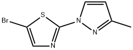 5-bromo-2-(3-methylpyrazol-1-yl)-1,3-thiazole 结构式