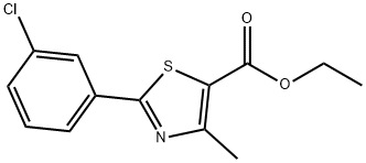 ETHYL 4-METHYL-2-(3-CHLOROPHENYL)THIAZOLE-5-CARBOXYLATE 结构式