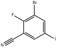 3-溴-2-氟-5-碘苯甲腈 结构式