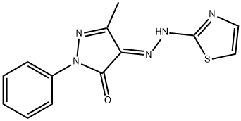 5-methyl-2-phenyl-4-(1,3-thiazol-2-ylhydrazono)-2,4-dihydro-3H-pyrazol-3-one 结构式