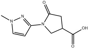 1-(1-甲基-1H-吡唑-3-基)-5-氧代吡咯烷-3-羧酸 结构式