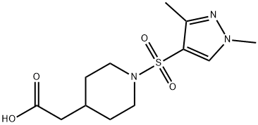 (1-[(1,3-Dimethyl-1H-pyrazol-4-yl)sulfonyl]piperidin-4-yl)acetic acid 结构式