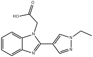2-(2-(1-乙基-1H-吡唑-4-基)-1H-苯并[D]咪唑-1-基)乙酸 结构式