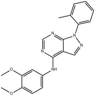 N-(3,4-dimethoxyphenyl)-1-(o-tolyl)-1H-pyrazolo[3,4-d]pyrimidin-4-amine 结构式