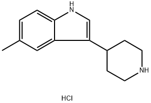 5-甲基-3-哌啶基-4-基-1H-吲哚盐酸盐 结构式