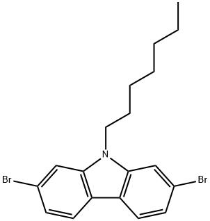 2,7-二溴-9-庚基咔唑 结构式