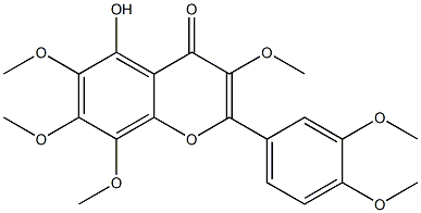 4H-1-Benzopyran-4-one,2-(3,4-dimethoxyphenyl)-5-hydroxy-3,6,7,8-tetramethoxy- 结构式