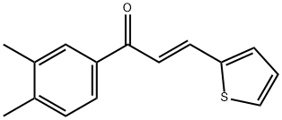 (2E)-1-(3,4-dimethylphenyl)-3-(thiophen-2-yl)prop-2-en-1-one 结构式