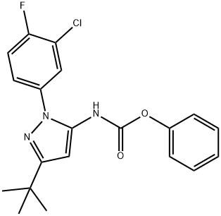 [5-tert-Butyl-2-(3-chloro-4-fluoro-phenyl)-2H-pyrazol-3-yl]-carbamic acid phenyl ester 结构式
