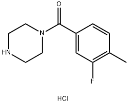1-(3-氟-4-甲基苯基基)哌嗪盐酸盐 结构式