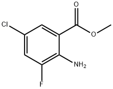 2-氨基-5-氯-3-氟苯甲酸甲酯 结构式