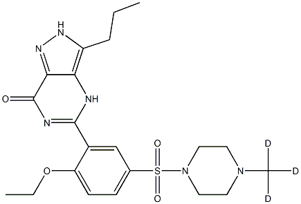 5-[2-ethoxy-5-[4-(trideuteriomethyl)piperazin-1-yl]sulfonylphenyl]-3-propyl-2,4-dihydropyrazolo[4,3-d]pyrimidin-7-one 结构式