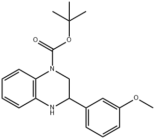 tert-butyl 3-(3-methoxyphenyl)-1,2,3,4-tetrahydroquinoxaline-1-carboxylate 结构式