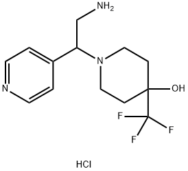 1-(2-氨基-1-(吡啶-4-基)乙基)-4-(三氟甲基)哌啶-4-醇盐酸盐 结构式