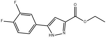 ethyl 5-(3,4-difluorophenyl)-1H-pyrazole-3-carboxylate 结构式