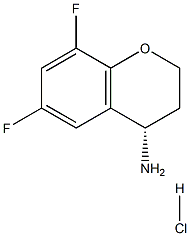 (4S)-6,8-二氟-3,4-二氢-2H-1-苯并吡喃-4-胺盐酸 结构式