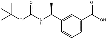 (S)-3-(1-(叔丁氧羰基)乙基)苯甲酸 结构式