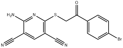 2-amino-6-{[2-(4-bromophenyl)-2-oxoethyl]sulfanyl}pyridine-3,5-dicarbonitrile 结构式
