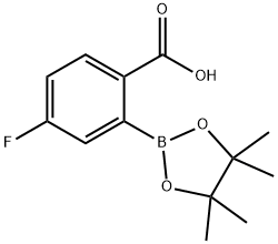 2-羧基-5-氟苯硼酸频哪醇酯 结构式