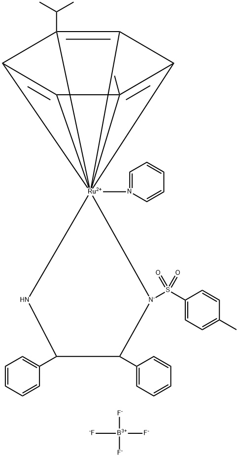 {[(1R,2R)-2-AMINO-1,2-DIPHENYLETHYL](4-TOLUENESULFONYL)AMIDO}(P-CYMENE)(PYRIDINE)RUTHENIUM(II) TETRAFLUOROBORATE,97% 结构式