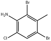 2,4-二溴-6-氯-3-甲基苯胺 结构式