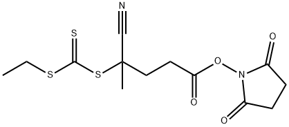 2,5-二氧代吡咯烷-1-基4-氰基-4-(((乙硫基)羰基)硫基)戊酸 结构式