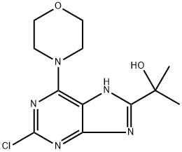 2-(2-氯-6-吗啉代-9H-嘌呤-8-基)丙-2-醇 结构式