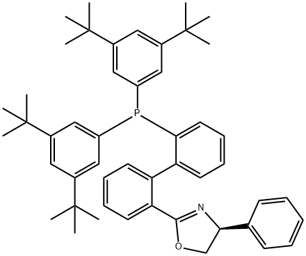 (S)-2-(2'-(双(3,5-二-叔丁基苯基)膦基)-[1,1'-联苯]-2-基)-4-苯基-4,5-二氢噁唑 结构式