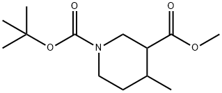 1-叔-丁基 3-甲基 4-甲基哌啶-1,3-二甲酸基酯 结构式