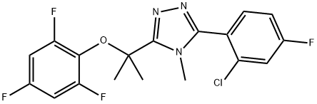 4H-1,2,4-Triazole, 3-(2-chloro-4-fluorophenyl)-4-methyl-5-[1-methyl-1-(2,4,6-trifluorophenoxy)ethyl]- 结构式