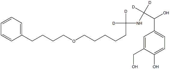 4-[2,2-dideuterio-2-[[1,1-dideuterio-6-(4-phenylbutoxy)hexyl]amino]-1-hydroxyethyl]-2-(hydroxymethyl)phenol 结构式