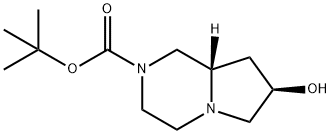 (7R,8AS)-7-羟基八氢吡咯并[1,2-A]哌嗪-2-甲酸叔丁酯 结构式