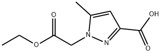 1-Ethoxycarbonylmethyl-5-methyl-1H-pyrazole-3-carboxylic acid 结构式