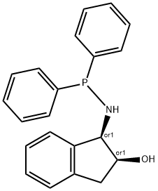(1S,2R)-1-(diphenylphosphanylamino)-2,3-dihydro-1H-inden-2-ol 结构式