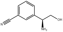 (S)-3-(1-氨基-2-羟乙基)苯甲腈 结构式