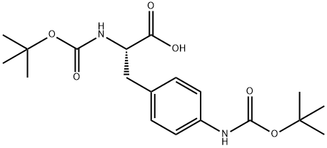 N-BOC-4-(BOC-氨基)-L-苯丙氨酸 结构式