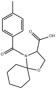 4-(4-methylbenzoyl)-1-oxa-4-azaspiro[4.5]decane-3-carboxylic acid 结构式