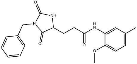 3-(1-benzyl-2,5-dioxoimidazolidin-4-yl)-N-(2-methoxy-5-methylphenyl)propanamide 结构式