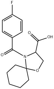 4-(4-fluorobenzoyl)-1-oxa-4-azaspiro[4.5]decane-3-carboxylic acid 结构式