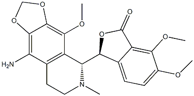 (3S)-3-[(5R)-9-amino-4-methoxy-6-methyl-7,8-dihydro-5H-[1,3]dioxolo[4,5-g]isoquinolin-5-yl]-6,7-dimethoxy-3H-2-benzofuran-1-one 结构式