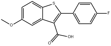 2-(4-FLUOROPHENYL)-5-METHOXYBENZO[B]THIOPHENE-3-CARBOXYLIC ACID 结构式