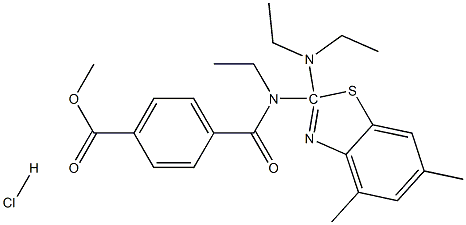 methyl 4-[2-(diethylamino)ethyl-(4,6-dimethyl-1,3-benzothiazol-2-yl)carbamoyl]benzoate:hydrochloride 结构式