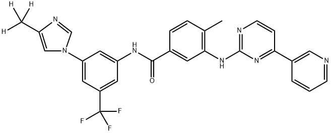 4-methyl-3-[(4-pyridin-3-ylpyrimidin-2-yl)amino]-N-[3-[4-(trideuteriomethyl)imidazol-1-yl]-5-(trifluoromethyl)phenyl]benzamide 结构式