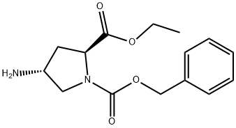 1,2-Pyrrolidinedicarboxylic acid, 4-amino-, 2-ethyl 1-(phenylmethyl) ester, (2S,4R)- 结构式