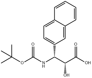 (2R,3R)-3-((叔丁氧基羰基)氨基)-2-羟基-3-(萘-2-基)丙酸 结构式