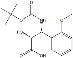 (2R,3R)-3-((叔丁氧基羰基)氨基)-2-羟基-3-(2-甲氧基苯基)丙酸 结构式
