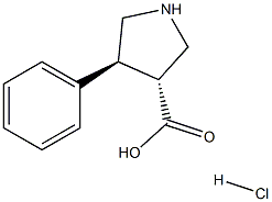 TRANS-4-PHENYLPYRROLIDINE-3-CARBOXYLIC ACID-HCL 结构式