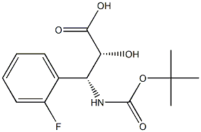 REL-(2R,3R)-3-((叔丁氧基羰基)氨基)-3-(2-氟苯基)-2-羟基丙酸 结构式